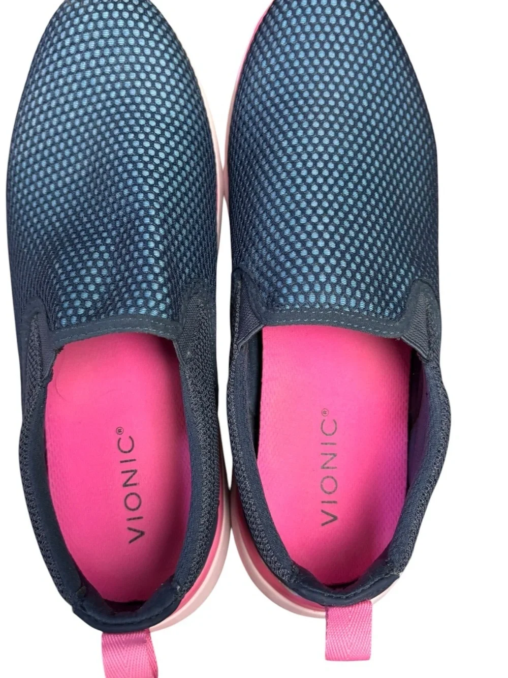 Vionic Vortex Zeta Slip-On Sneakers – Navy Blue & Pink | Women’s Size 9